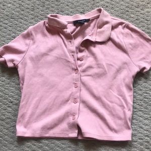Pink Semi Cropped Top